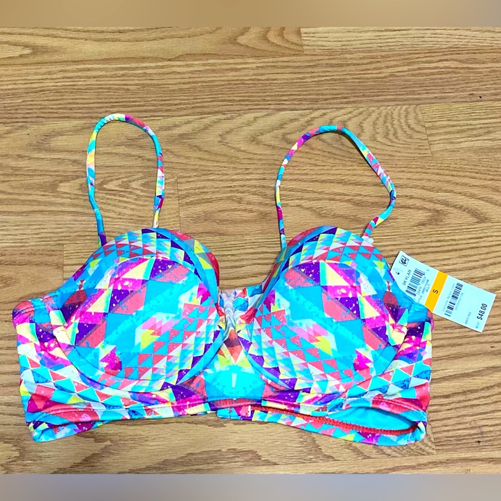 Bar III New Skylar Geometric Bikini Bra Top